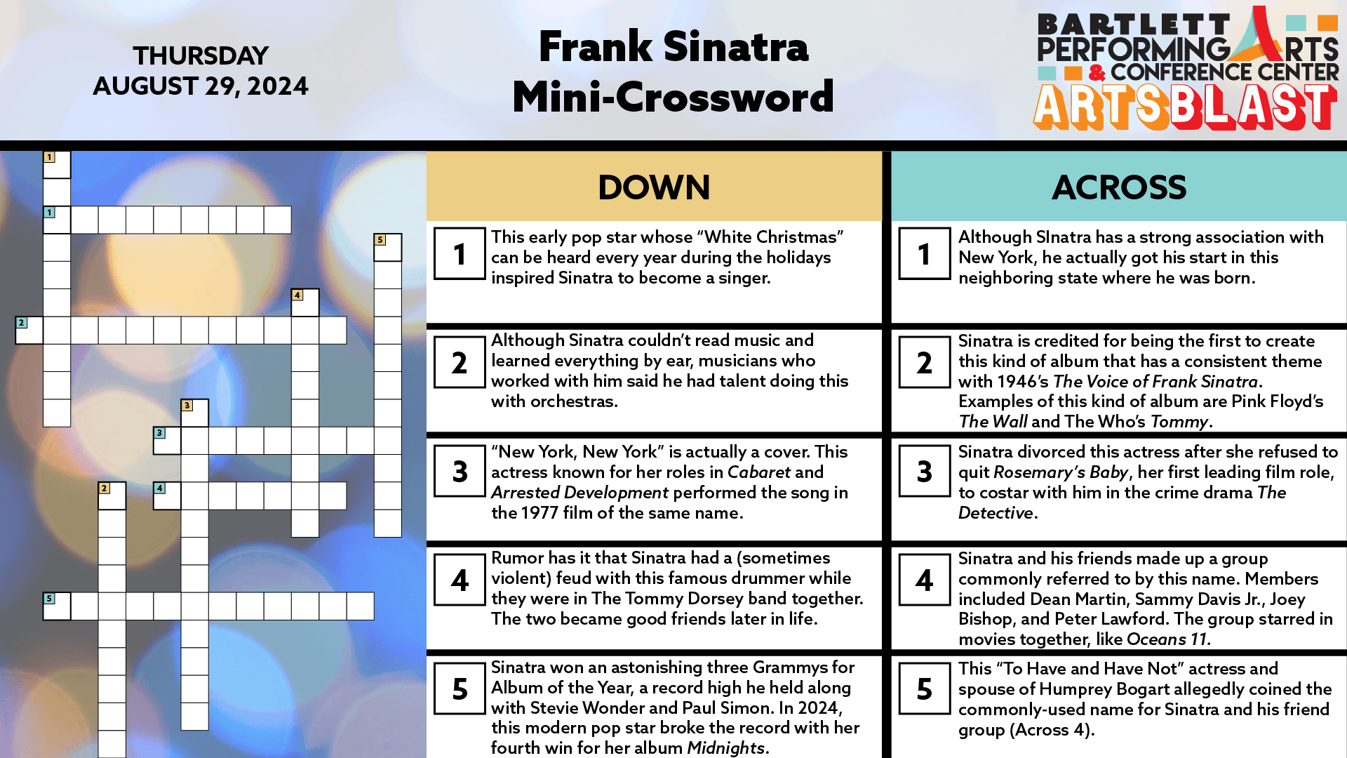 Sinatra Crossword